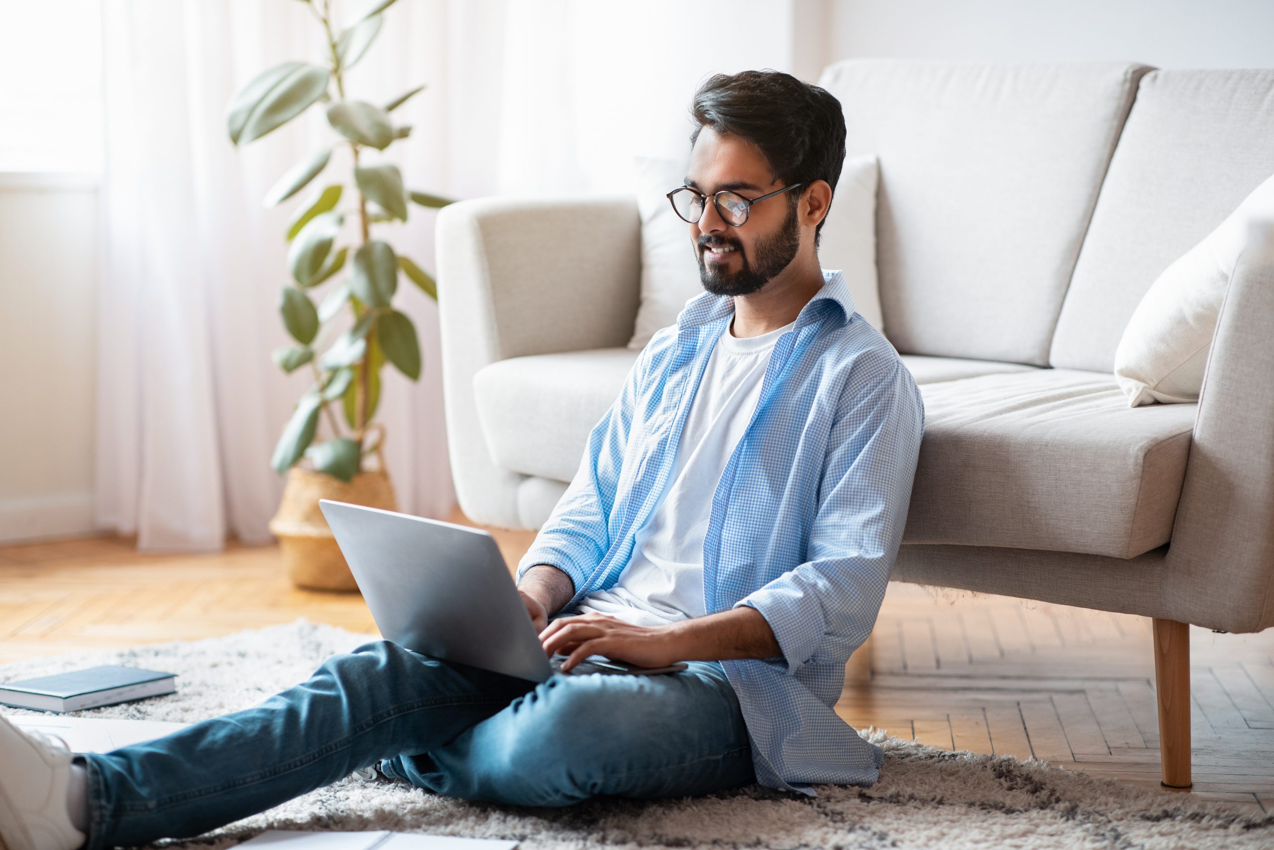 Man working on laptop