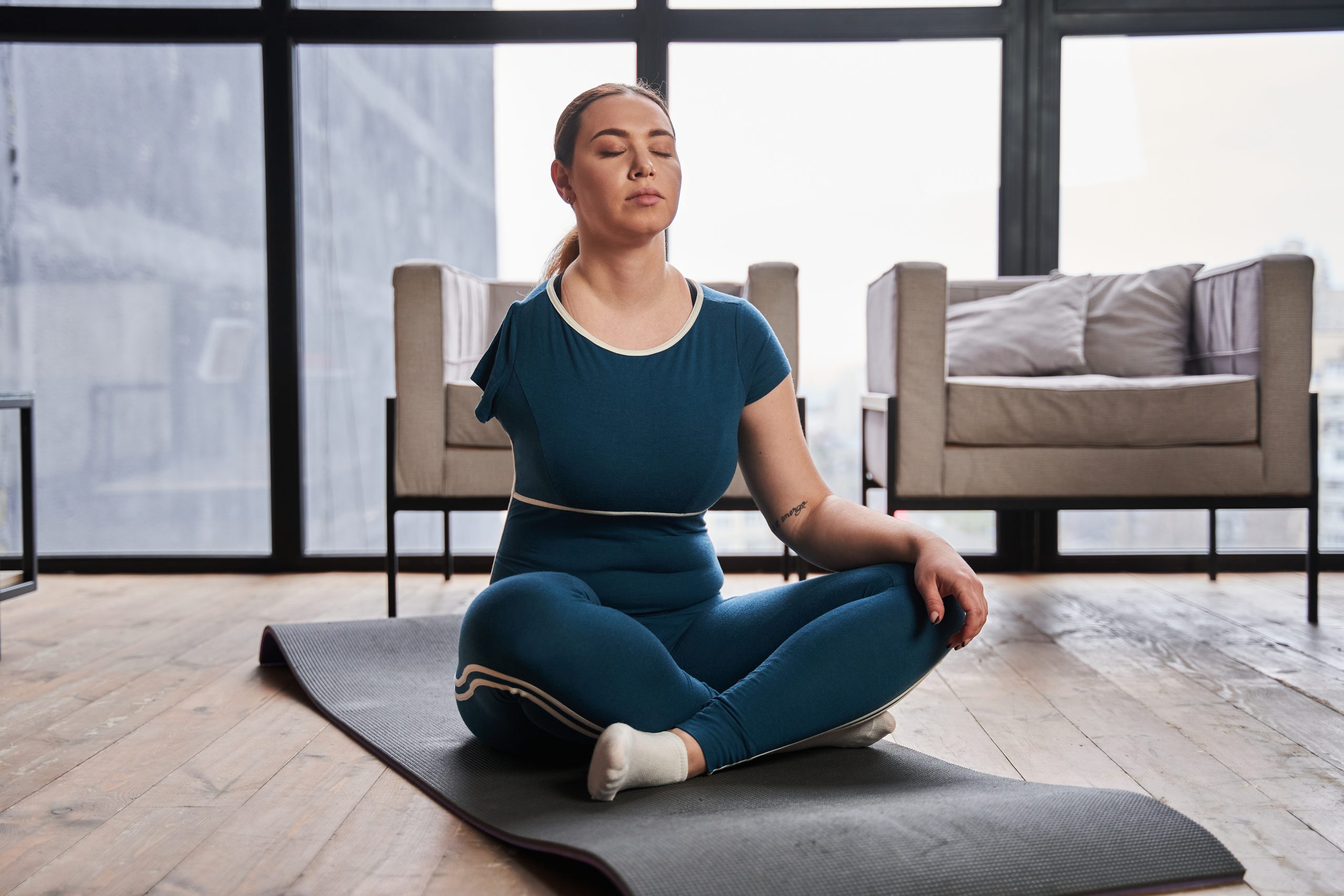 Woman doing yoga and meditation